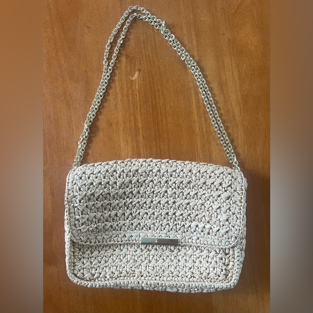 MANGO NATURAL FIBRE SHOULDER BAG